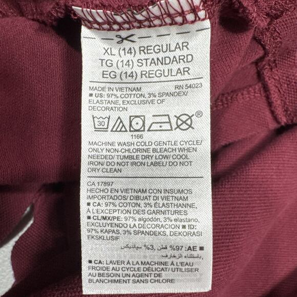 Lot Of 2 Old Navy School Uniform Long Sleeves Polo Shirts Wine Color Size XL (14 - Picture 4 of 11